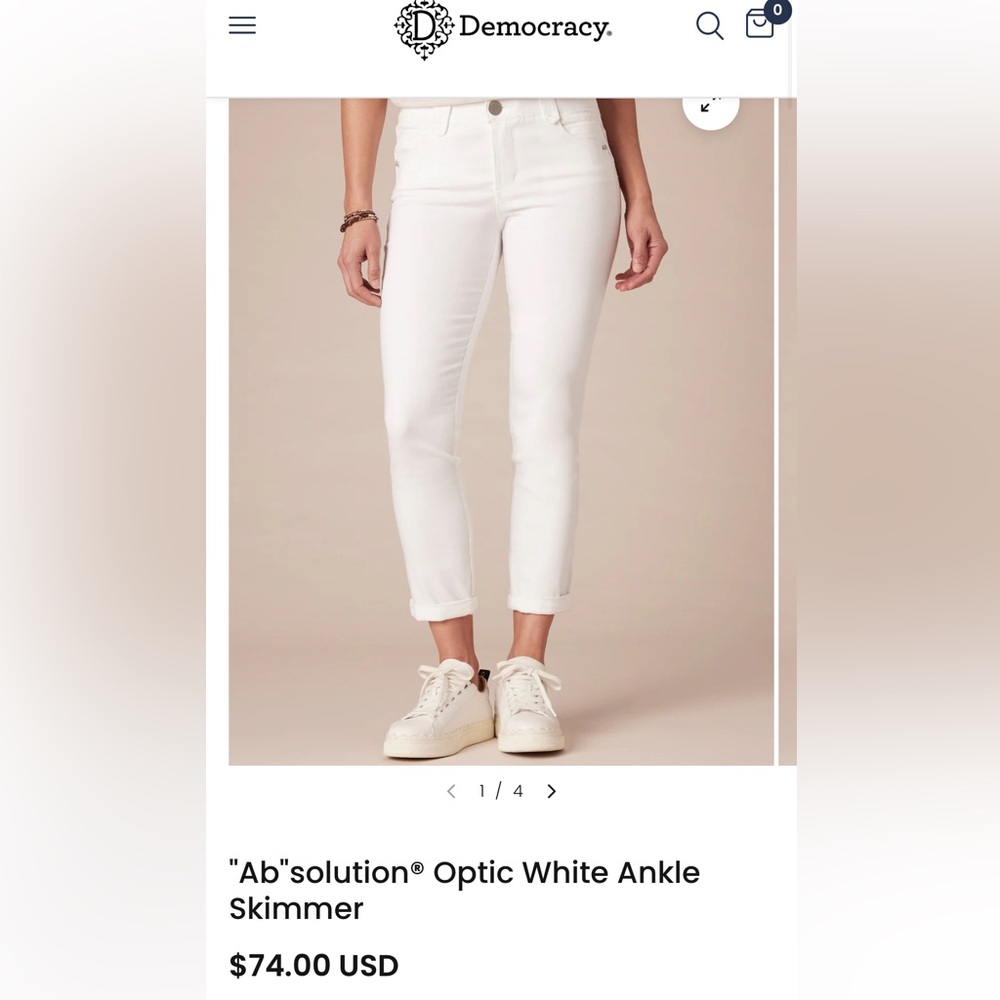 Democracy Women's Optic White Ankle Jeans